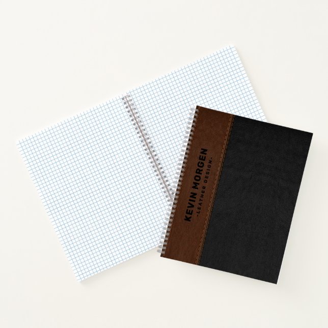 Cuaderno Color negro y marrón con aspecto de edad de cuero  (Interior)