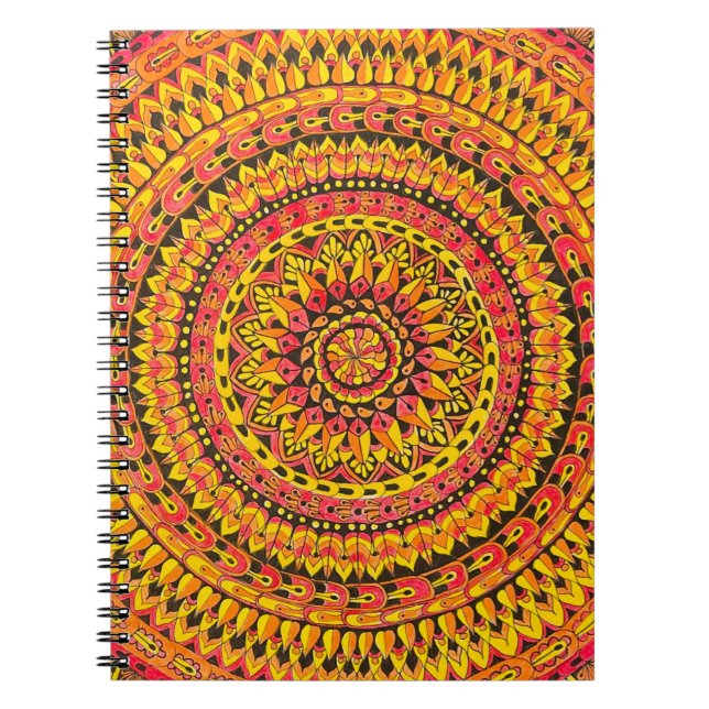 Cuaderno Color Orange Mandala Original Art  (Frente)