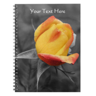 Cuaderno Color parcial amarillo Rosebud Floral