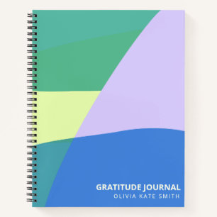 Cuaderno Color Personalizado Azul Moderno Agradecimiento