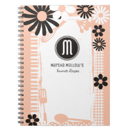 Cuaderno color personalizado shabby muchacha cocinero utens