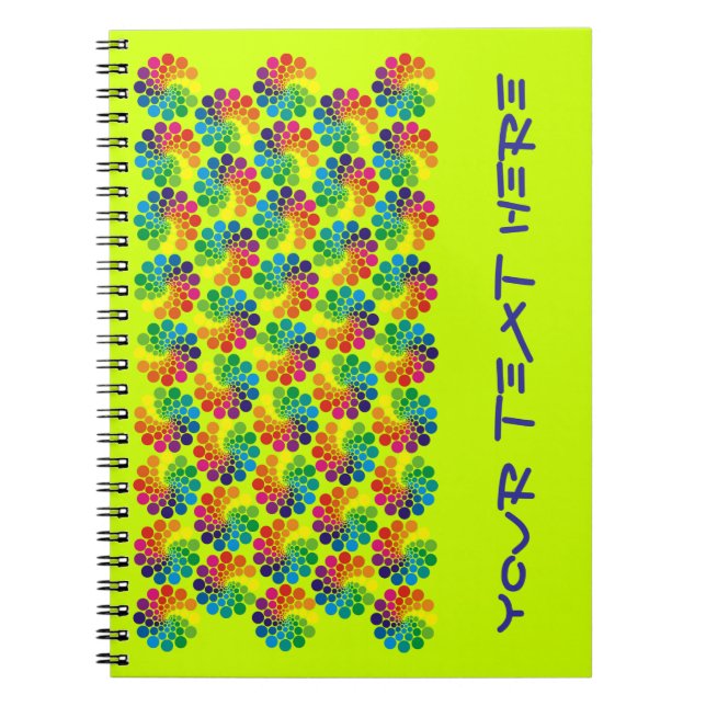 Cuaderno Color Points Circle Pattern + tu backgr. y texto (Frente)