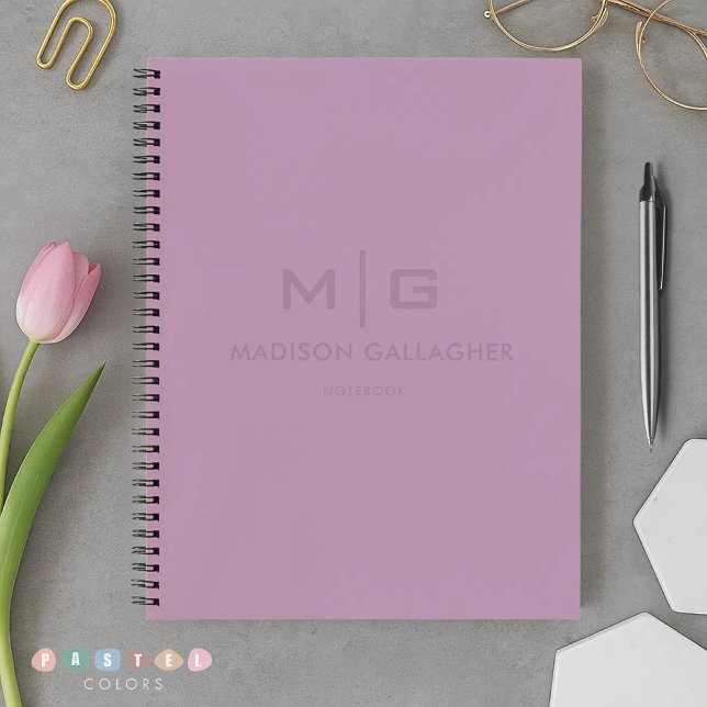 Cuaderno Color Púrpura Lavanda Pastel Luz Suave Sólida (Solid Soft Light Pastel Lavender Purple Color Notebook
)