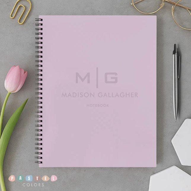 Cuaderno Color Púrpura Lavanda Pastel Luz Suave Sólida (Solid Soft Light Pastel Lavender Purple Color Notebook
)