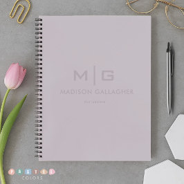 Cuaderno Color Púrpura Lavanda Pastel Suave Sólido