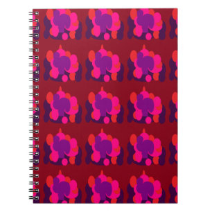 Cuaderno Color rojo marrón oscuro con un patrón de globos r