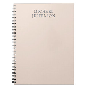 Cuaderno Color Rosa Champagne Minimalista Plano Moderno Nom