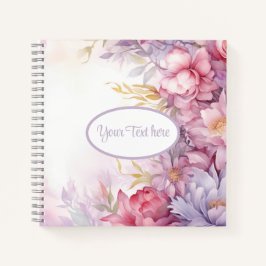 Cuaderno Color rosa y crema de patrón floral