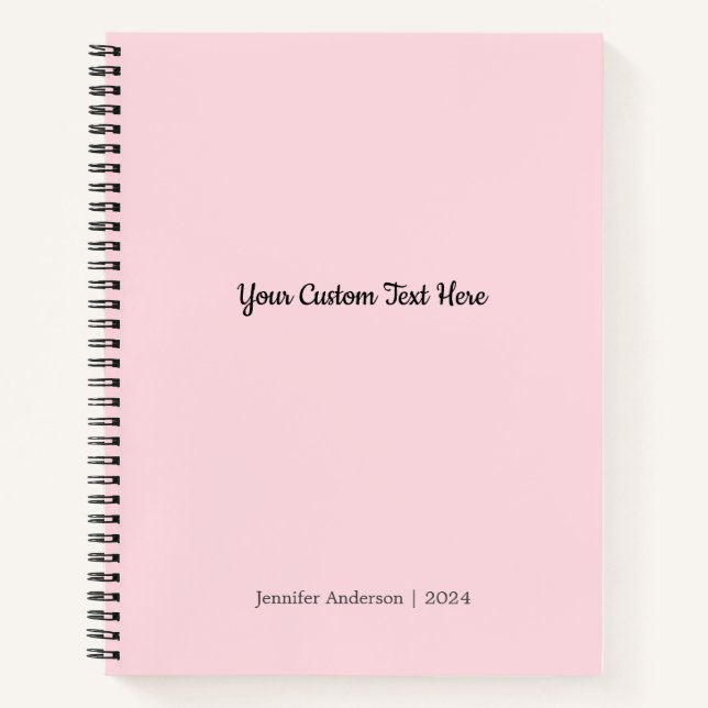 Cuaderno Color sólido rosa chapa y nórdico personalizado (Anverso)