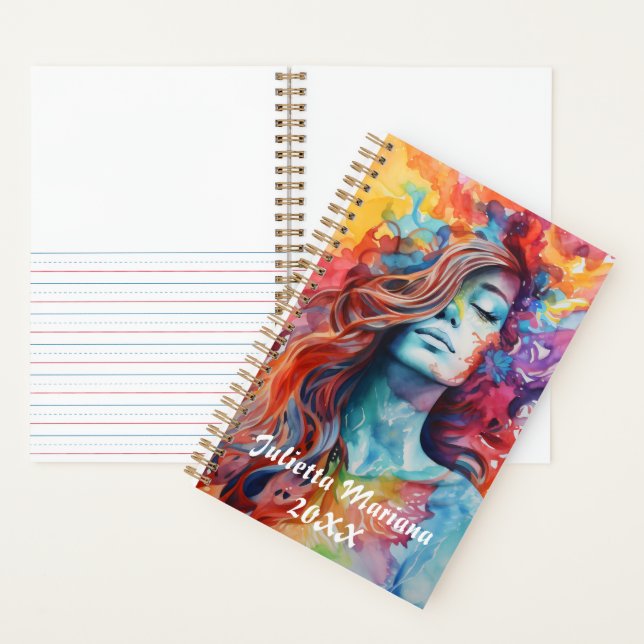 Cuaderno Color splash Nombre personalizado (Interior)