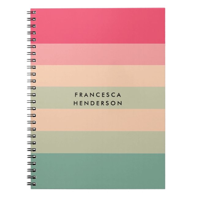Cuaderno Colorblock Franja Horizontal Rosa (Frente)