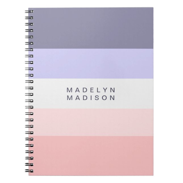 Cuaderno Colorblock Horizontal Stripe Peach y Purple (Frente)