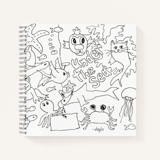 Cuaderno Colorea Tú Mismo - "Bajo el Mar" (Anverso)