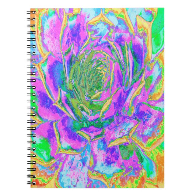 Cuaderno Colores arcoiris Fiesta Suculento Sedum Rosette (Frente)