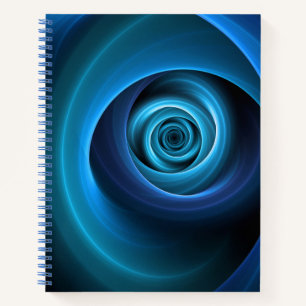 Cuaderno Colores azules espirales 3D Resumen arte fractal m