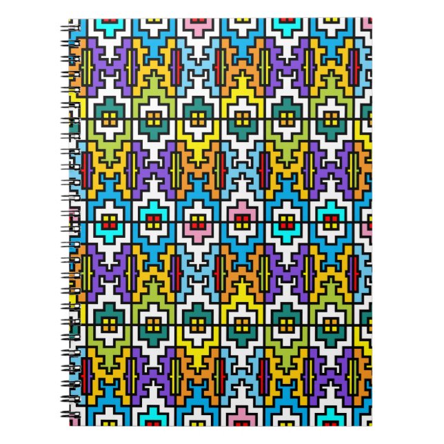 Cuaderno Colores brillantes Patrón africano (Frente)