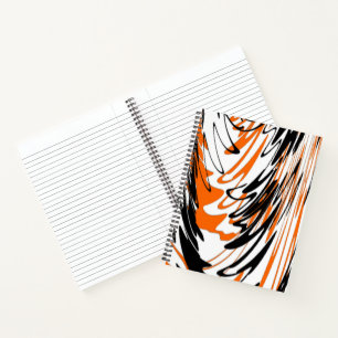 Cuaderno Colores de Bengala Líneas Naranjas y Negras Ondula