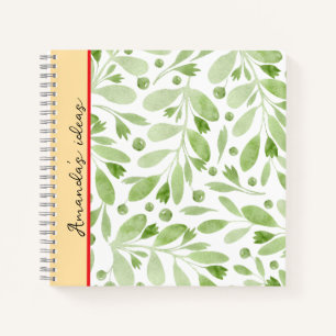 Cuaderno Colores de bonito de guiones de monograma y verde