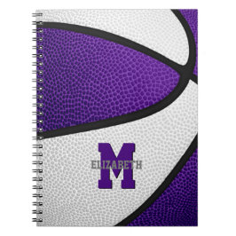 Cuaderno colores de equipo blanco morado chicas baloncesto