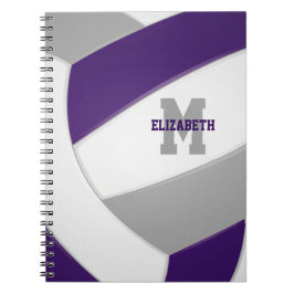 Cuaderno colores de equipo gris morado chicas voleibol masc