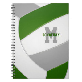 Cuaderno colores de equipo gris verde chicas voleibol mascu