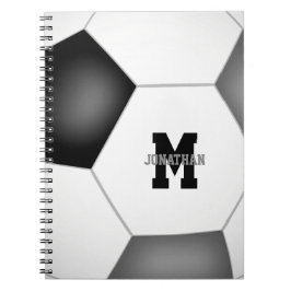 Cuaderno colores de equipo negro gris chicas chicos fútbol