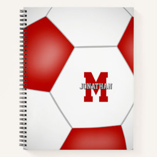 Cuaderno colores de equipo rojo blanco fútbol niños niñas