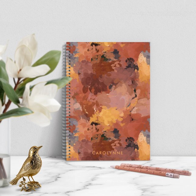 Cuaderno Colores de otoño modernos y a la moda (Modern Trendy Abstract Fall Colors Notebook)