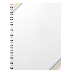 Cuaderno Colores de tendencia de plantilla rayados Azul ama