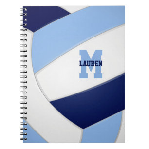 Cuaderno colores del equipo azul blanco deportes niños vole