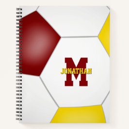 Cuaderno colores del equipo de fútbol americano bermellón d