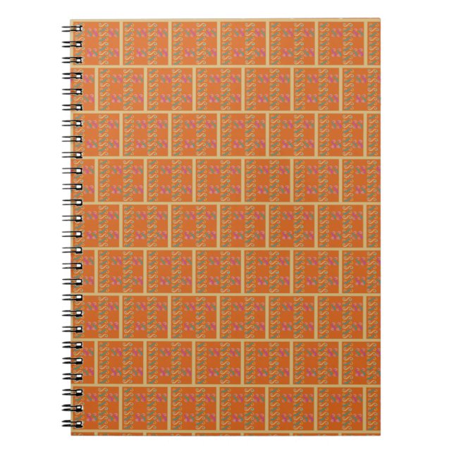 Cuaderno Colores mixtos con motivos de naranja quemado (Frente)
