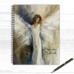 Cuaderno Colores neutrales ángel abstractos personalizados