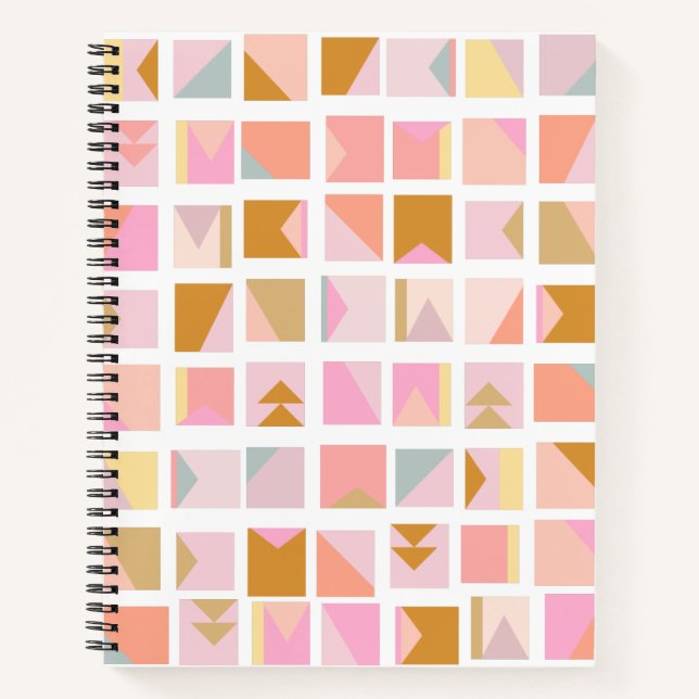 Cuaderno Colores pastel bonitos diseño geométrico moderno (Anverso)