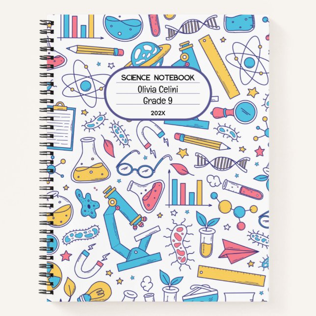 Cuaderno Colores Pastel, estilo simple ilustrativo (Anverso)