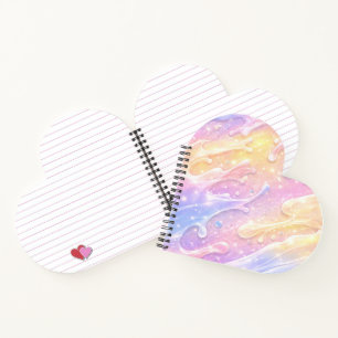 Cuaderno Colores pastel rosa y púrpura arte de IA