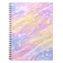 Cuaderno Colores pastel rosa y púrpura arte de IA
