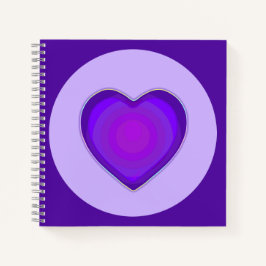 Cuaderno Colores pasteles y corazones morados golpeando