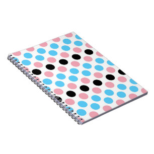 Cuaderno Colores polkadots de la bandera del orgullo transg
