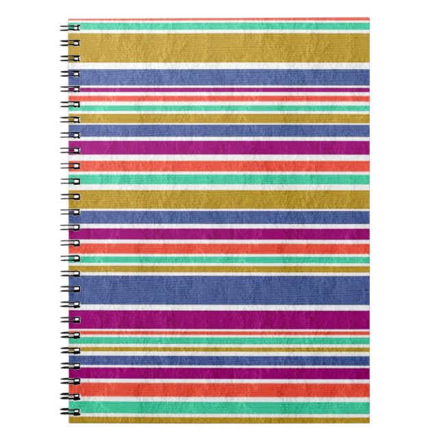 Cuaderno Colores retro bandas de aspecto texturizadas (Frente)