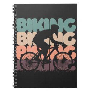 Cuaderno colores retro de ciclismo vintage con silueta de c