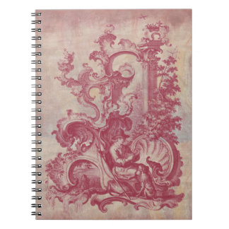 Cuaderno Colores rojos de Toile Pompeya del vintage francés