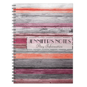 Cuaderno Colores Vintage Rayas Madera Aspecto #5