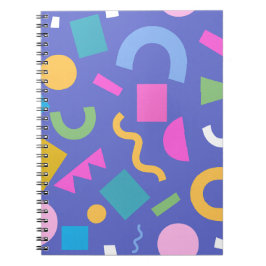 Cuaderno Colorful Abstract Geometric Memphis Style Pattern