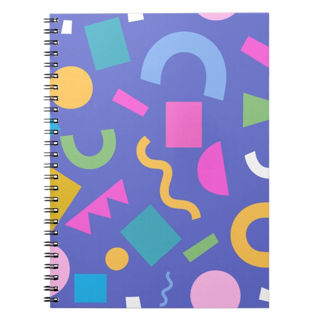 Cuaderno Colorful Abstract Geometric Memphis Style Pattern (Frente)