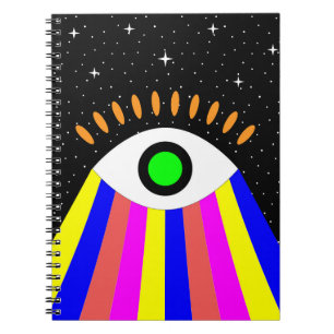 Cuaderno Colorful all seeing eye flat design with stars and