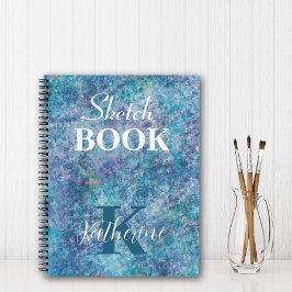 Cuaderno Colorful Blues Personalized Name Sketchbook
