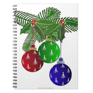 Cuaderno Colorful Christmas Tree Ornaments