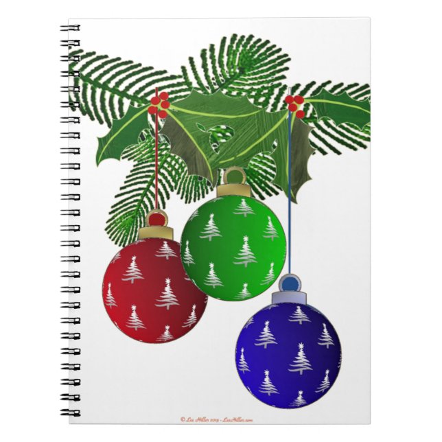 Cuaderno Colorful Christmas Tree Ornaments (Frente)
