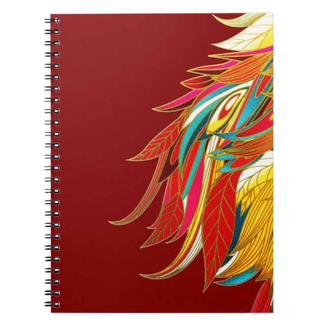 Cuaderno Colorful Exotic Tribal Feathers Red (Frente)